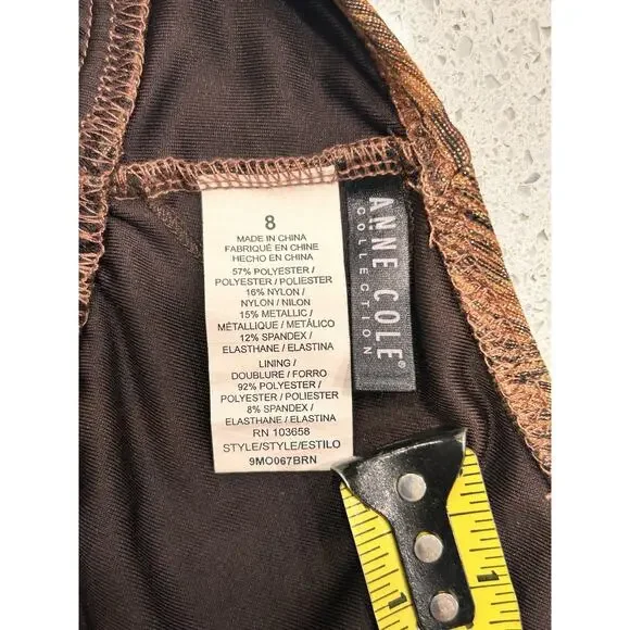 Anne Cole Bandeau Shirred 1PC Women's Swimsuit Shimmering Bronze Color Metallic - Picture 7 of 9